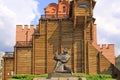 Ukraine. Kiev. Monument of Prince Yaroslav the Wise near the Golden Gate Royalty Free Stock Photo